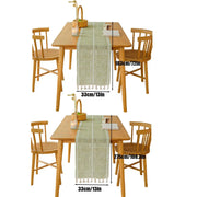 Solid Colour Woven Hollow Fringe Table Runner Home Dining Tablecloth Decoration - 33x183cm-Green V528-TR-GREEN-33-183-730865