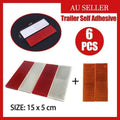 6 X Red Amber White Trailer Reflectors 15 X 5 Cm Self Adhesive Reflector Caravan V528-TRAILERREFLECTORS-6PCS-566164
