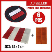 6 X Red Amber White Trailer Reflectors 15 X 5 Cm Self Adhesive Reflector Caravan V528-TRAILERREFLECTORS-6PCS-566164