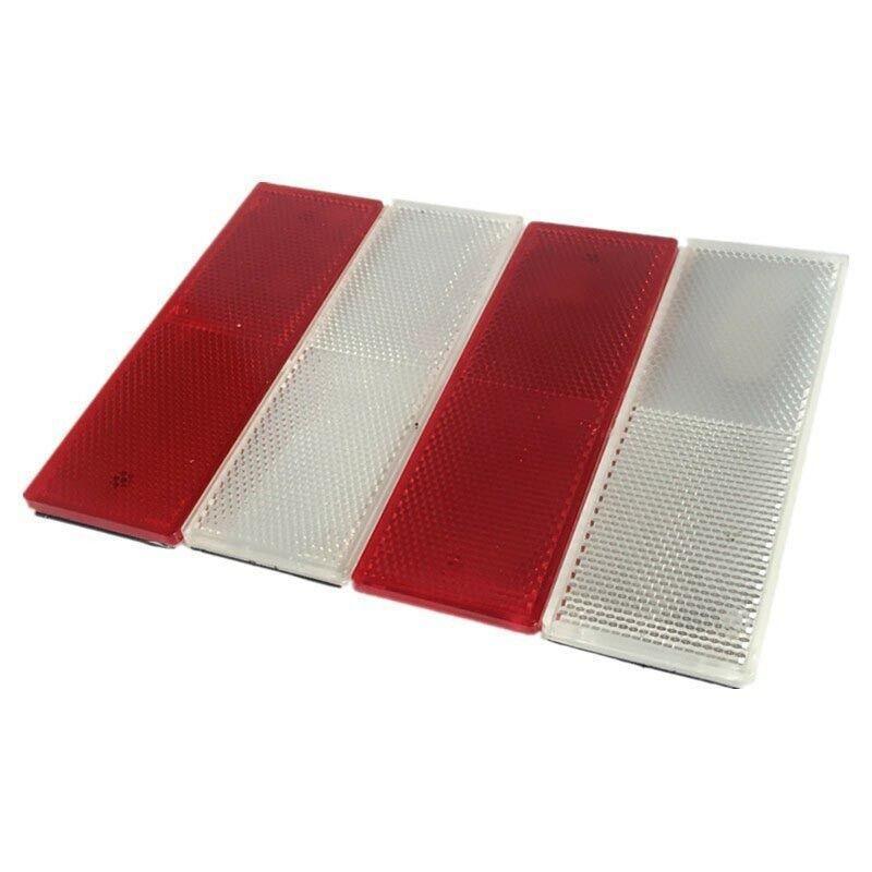 6 X Red Amber White Trailer Reflectors 15 X 5 Cm Self Adhesive Reflector Caravan V528-TRAILERREFLECTORS-6PCS-566164