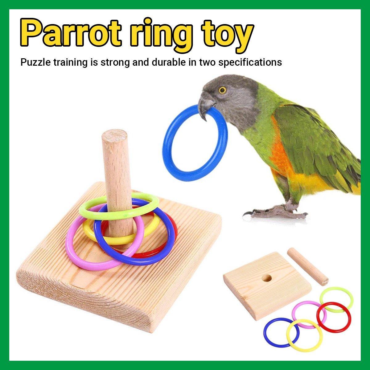 Parrot Chew Toys Interactive Bird Training Rings Set Pet Bird Intelligence Toys V528-TRAINING-TOY-177187