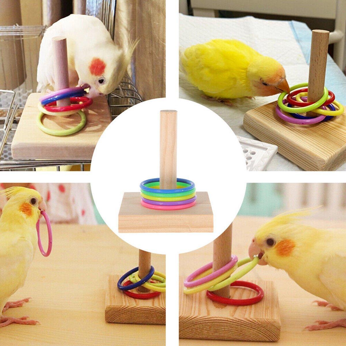 Parrot Chew Toys Interactive Bird Training Rings Set Pet Bird Intelligence Toys V528-TRAINING-TOY-177187