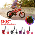 12-20 Inch Bike Training Wheels Flashing PVC Silent Stabilizer Auxiliary Support - Red V528-TRAINING-WHEELS-RED-856596