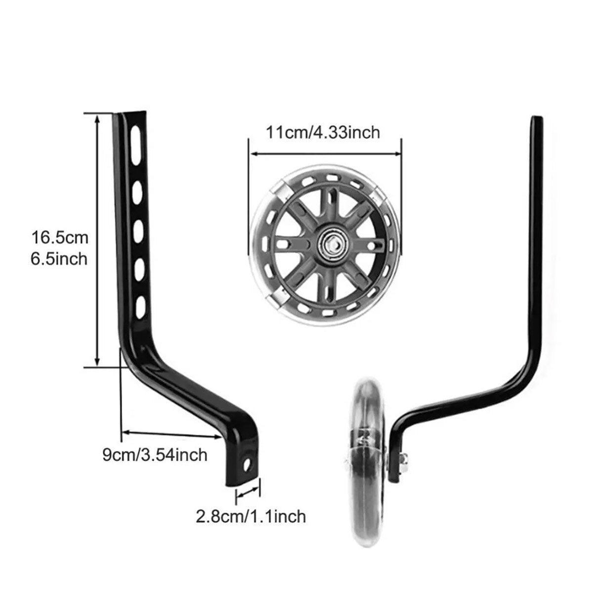 12-20 Inch Bike Training Wheels Flashing PVC Silent Stabilizer Auxiliary Support - Red V528-TRAINING-WHEELS-RED-856596