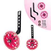 12-20 Inch Bike Training Wheels Flashing PVC Silent Stabilizer Auxiliary Support - Red V528-TRAINING-WHEELS-RED-856596