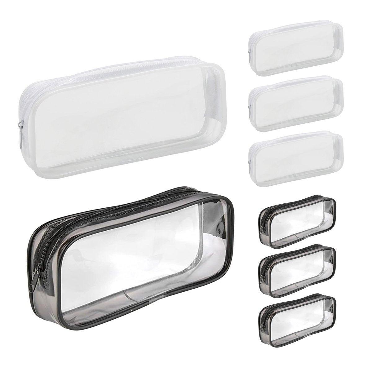 8PCS Waterproof Transparent Zipper Pencil Case Cosmetic Stationery Organizer Bag V528-TRANSPARENT-PEN-CASE-8PCS-971542