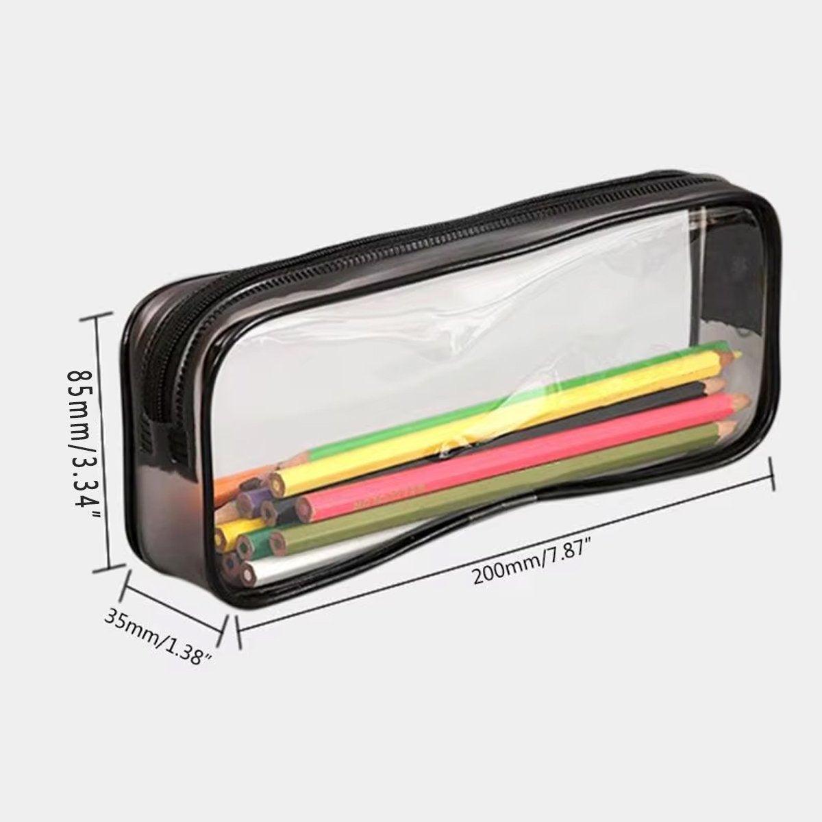 8PCS Waterproof Transparent Zipper Pencil Case Cosmetic Stationery Organizer Bag V528-TRANSPARENT-PEN-CASE-8PCS-971542