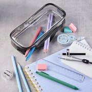 8PCS Waterproof Transparent Zipper Pencil Case Cosmetic Stationery Organizer Bag V528-TRANSPARENT-PEN-CASE-8PCS-971542