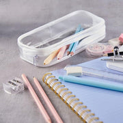 8PCS Waterproof Transparent Zipper Pencil Case Cosmetic Stationery Organizer Bag V528-TRANSPARENT-PEN-CASE-8PCS-971542