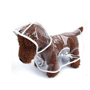 Puppy Waterproof Pet Dog Raincoat Jacket Clothes Vest Rain Coat Outdoor Hoodies White - M V528-TRANSPARENTRAINCOAT-WHITEM-76316