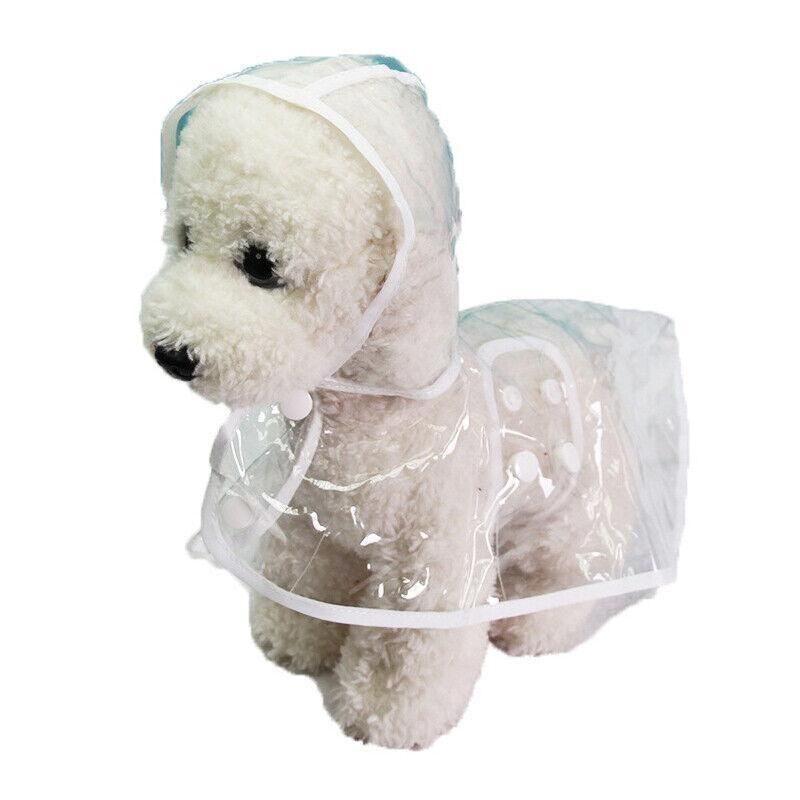 Puppy Waterproof Pet Dog Raincoat Jacket Clothes Vest Rain Coat Outdoor Hoodies White - S V528-TRANSPARENTRAINCOAT-WHITES-27074
