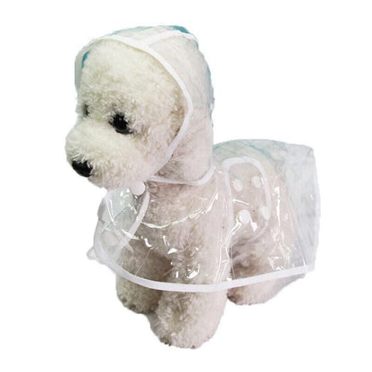 Puppy Waterproof Pet Dog Raincoat Jacket Clothes Vest Rain Coat Outdoor Hoodies White - S V528-TRANSPARENTRAINCOAT-WHITES-27074