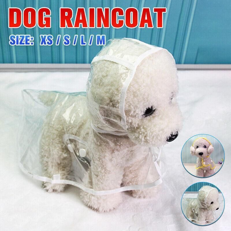 Puppy Waterproof Pet Dog Raincoat Jacket Clothes Vest Rain Coat Outdoor Hoodies White - S V528-TRANSPARENTRAINCOAT-WHITES-27074