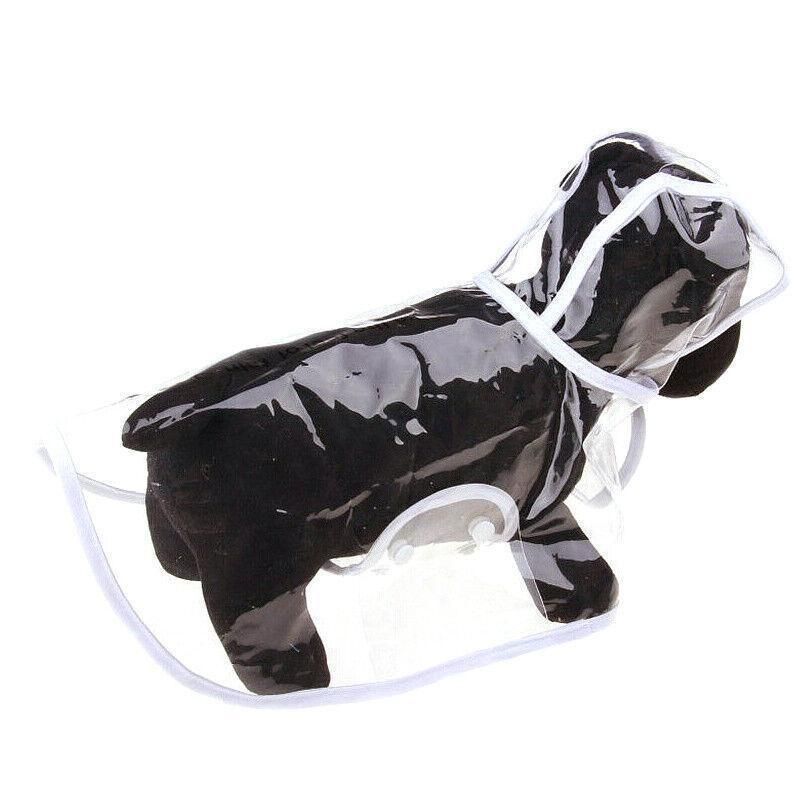 Puppy Waterproof Pet Dog Raincoat Jacket Clothes Vest Rain Coat Outdoor Hoodies White - S V528-TRANSPARENTRAINCOAT-WHITES-27074
