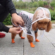 Puppy Waterproof Pet Dog Raincoat Jacket Clothes Vest Rain Coat Outdoor Hoodies White - S V528-TRANSPARENTRAINCOAT-WHITES-27074