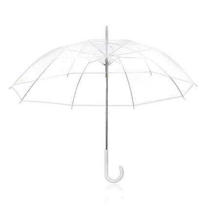 Clear Transparent Umbrella Long Handle Auto Open PVC Rain Parasol 71cm V528-TRANSPARENTUMBRELLA-465124