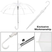 Clear Transparent Umbrella Long Handle Auto Open PVC Rain Parasol 71cm V528-TRANSPARENTUMBRELLA-465124