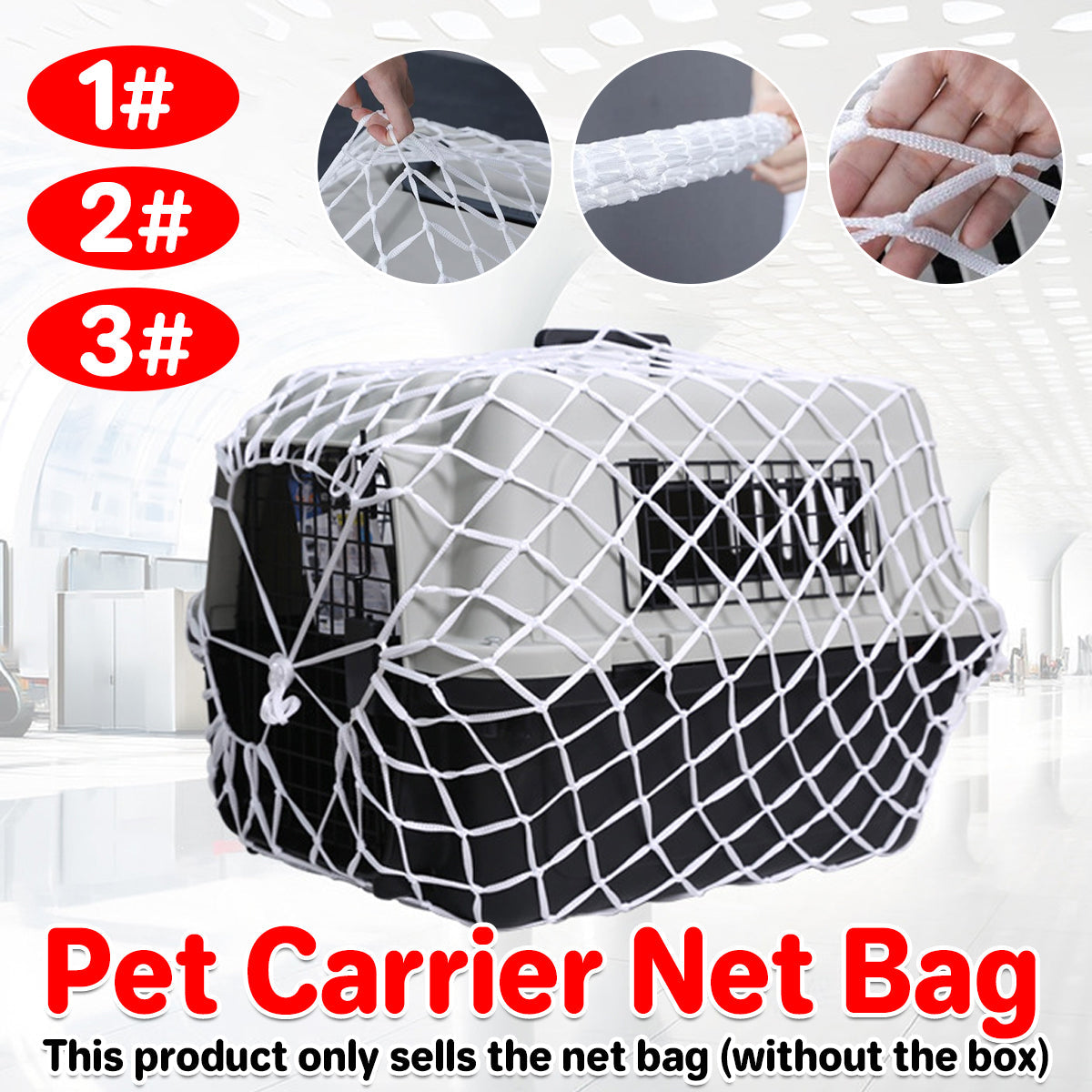 Pet Carrier Net Bag for Cat Dog Travel Mesh Cover Protective Tote Use - 60 x 39 x 39 cm V528-TRANSPORT-BAG-2-806448