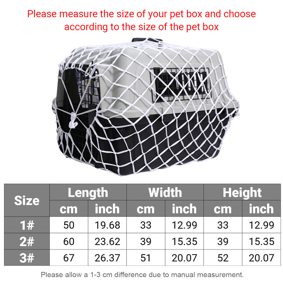Pet Carrier Net Bag for Cat Dog Travel Mesh Cover Protective Tote Use - 60 x 39 x 39 cm V528-TRANSPORT-BAG-2-806448