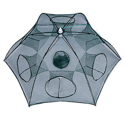 Large Fishing Net Fish Crab Yabbie Trap Minnow Crawfish Shrimp Cage Net Foldable - 10 Side 10 Holes V528-TRAPNET-10HOLE-124791