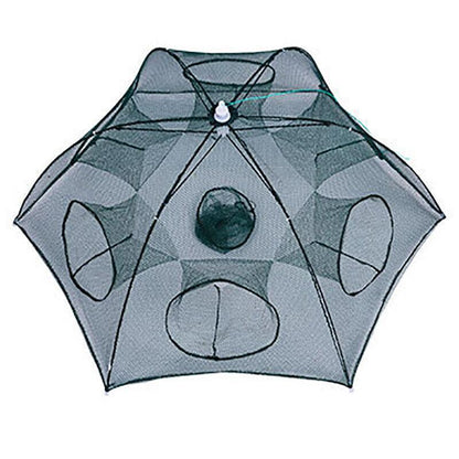 Large Fishing Net Fish Crab Yabbie Trap Minnow Crawfish Shrimp Cage Net Foldable - 10 Side 10 Holes V528-TRAPNET-10HOLE-124791