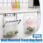 Wall Hanging Garbage Bag Shelf Hook Kitchen Storage Plastic Bag Hanger Rack Trash Bin V528-TRASH-BAG-RACK-2PCS-678110