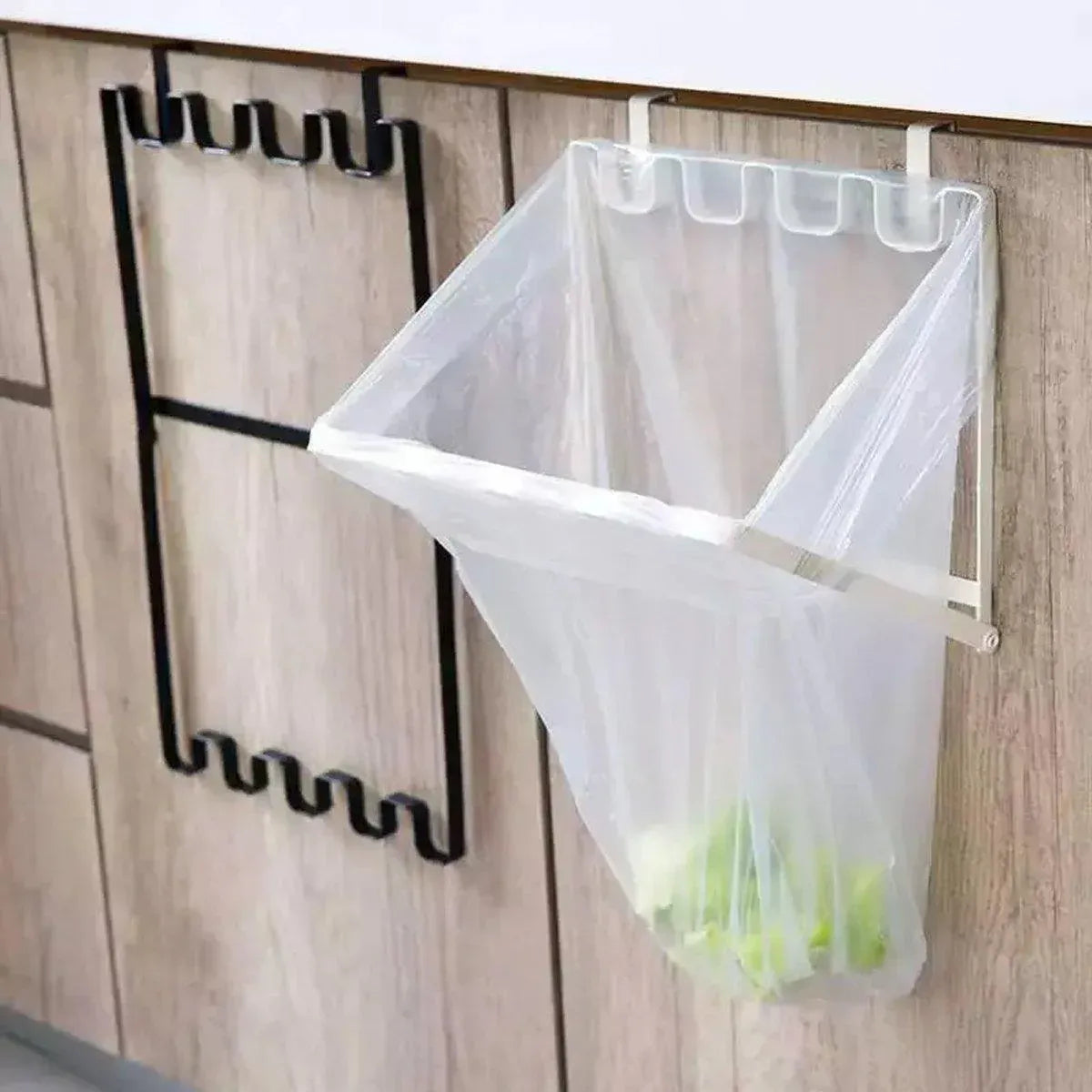 Wall Hanging Garbage Bag Shelf Hook Kitchen Storage Plastic Bag Hanger Rack Trash Bin V528-TRASH-BAG-RACK-2PCS-678110