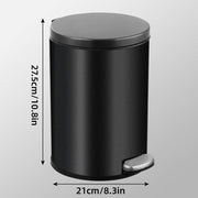 Trash Can Double Layer Foot Pedal Design with Lid Household Bin Kitchen Bathroom - Black V528-TRASH-CAN-BLACK-6L-278901