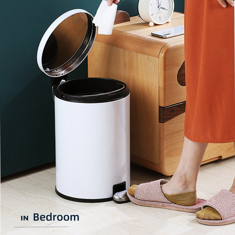 Trash Can Double Layer Foot Pedal Design with Lid Household Bin Kitchen Bathroom - Black V528-TRASH-CAN-BLACK-6L-278901
