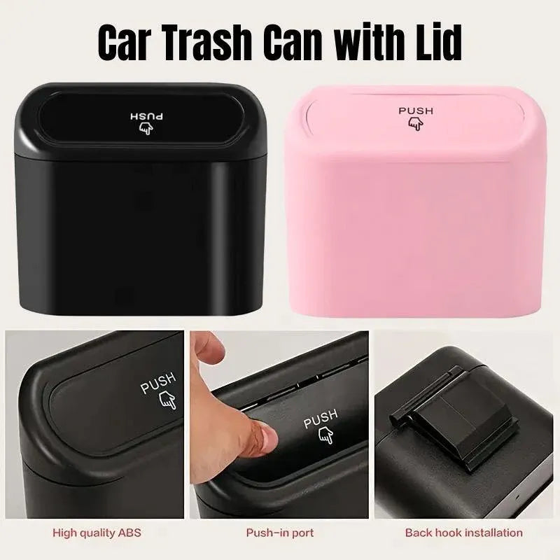 Car Wastebasket Door Mounted Multifunctional Storage Box Trash Bin Organizer - Pink V528-TRASH-CAN-PINK-391138