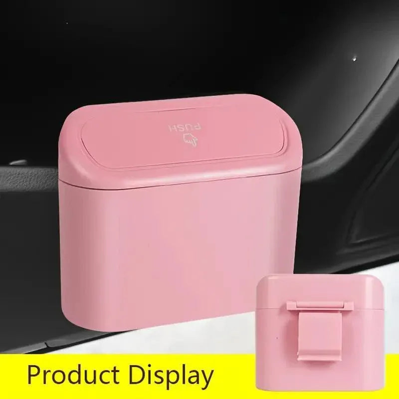 Car Wastebasket Door Mounted Multifunctional Storage Box Trash Bin Organizer - Pink V528-TRASH-CAN-PINK-391138