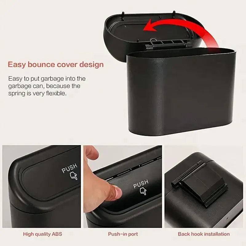 Car Wastebasket Door Mounted Multifunctional Storage Box Trash Bin Organizer - Pink V528-TRASH-CAN-PINK-391138