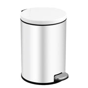 Trash Can Double Layer Foot Pedal Design with Lid Household Bin Kitchen Bathroom - White V528-TRASH-CAN-WHITE-6L-214416
