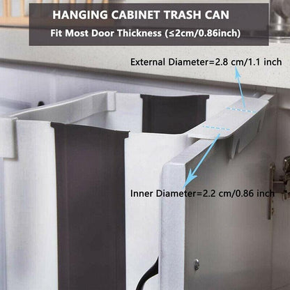 9L Hanging Bin Wall Mounted Folding Waste Bin Kitchen Dining Cabinet Trash Can - Khaki V528-TRASH-COFFEE-75142
