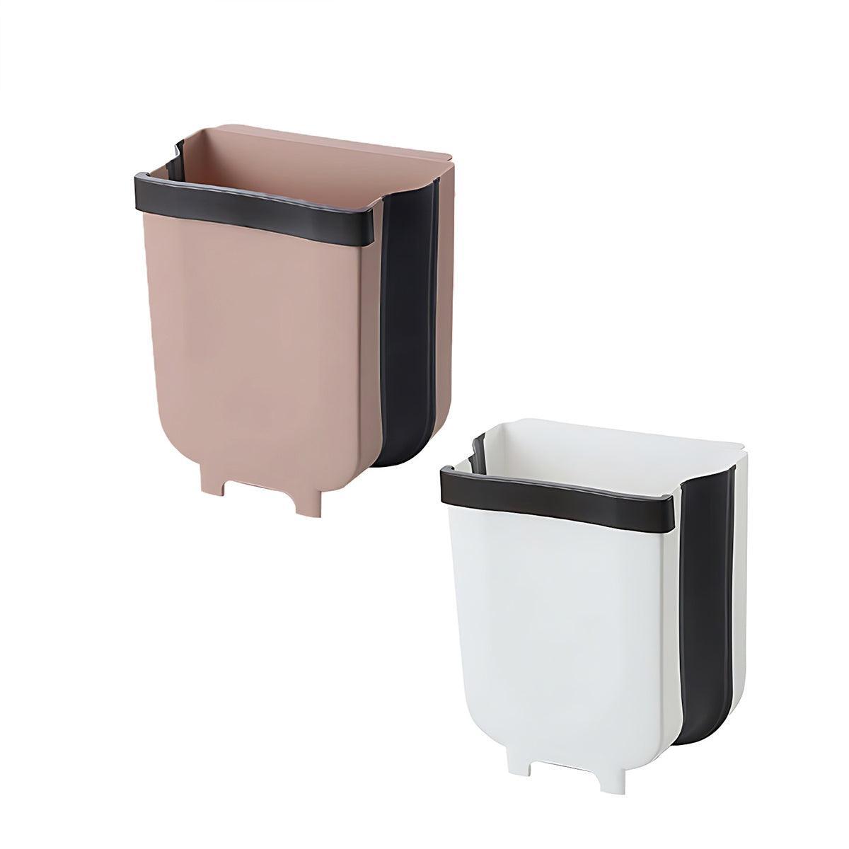 9L Hanging Bin Wall Mounted Folding Waste Bin Kitchen Dining Cabinet Trash Can - White V528-TRASH-WHITE-41617