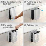 9L Hanging Bin Wall Mounted Folding Waste Bin Kitchen Dining Cabinet Trash Can - White V528-TRASH-WHITE-41617