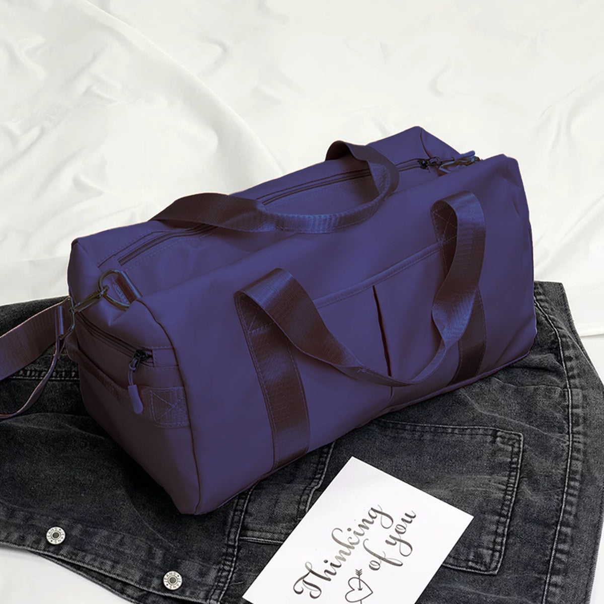 Waterproof Gym Bag Travel Duffle Sports Bag Wet Dry Large Tote for Men Women V528-TRAVEL-BAG-DARK-BLUE-797584