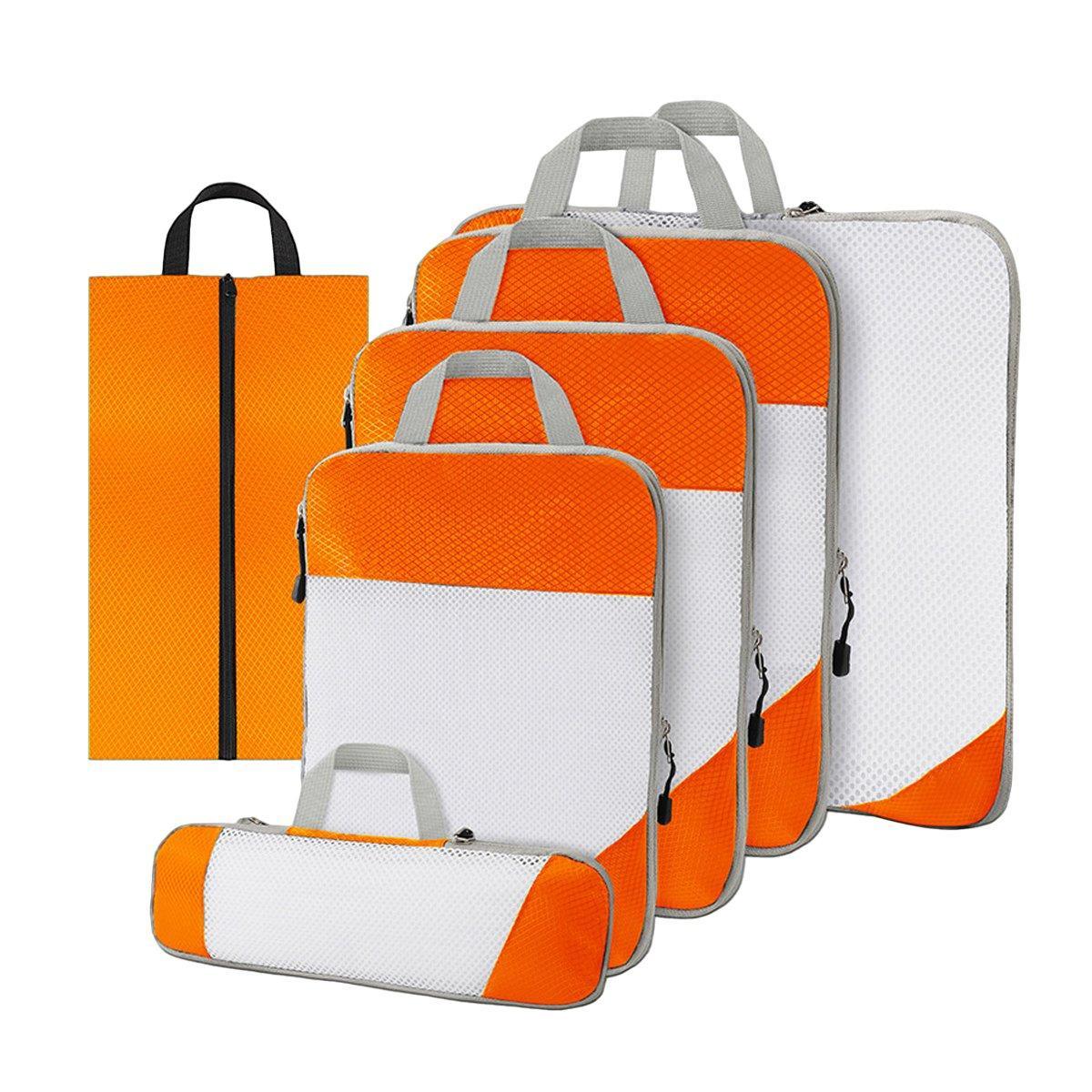 6pcs Mesh Visible Travel Storage Set Waterproof Nylon Compressible Storage Bags - Blue V528-TRAVEL-STORAGE-6PCS-BLUE-543609