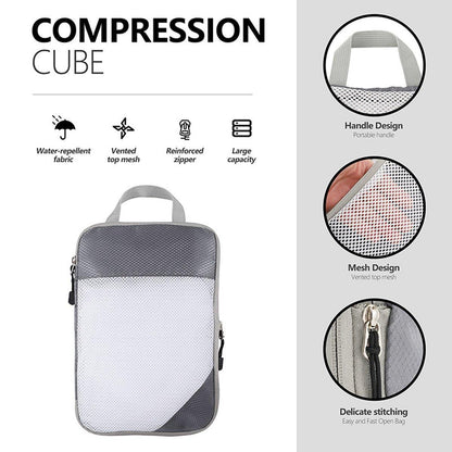 6pcs Mesh Visible Travel Storage Set Waterproof Nylon Compressible Storage Bags - Navy Blue V528-TRAVEL-STORAGE-6PCS-DARKBLUE-769424