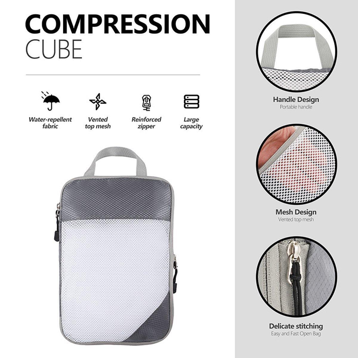 6pcs Mesh Visible Travel Storage Set Waterproof Nylon Compressible Storage Bags - Sky Blue V528-TRAVEL-STORAGE-6PCS-SKYBLUE-149657