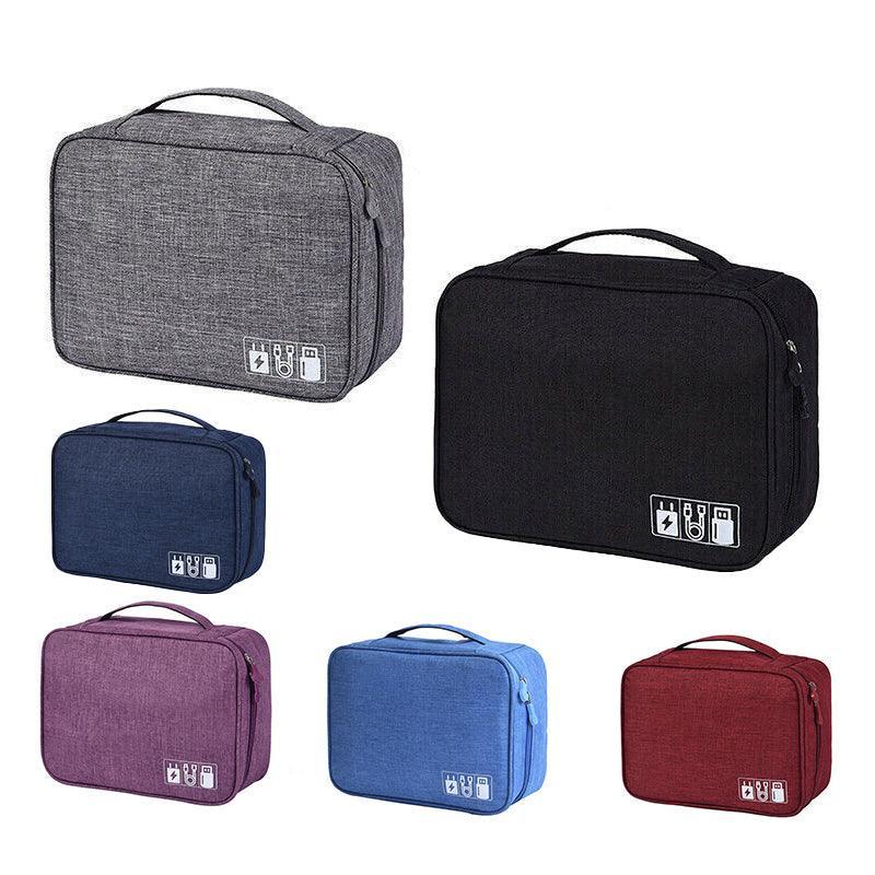 Cable Organizer Bag Charger USB Electronic Accessories Storage Travel Case - Grey V528-TRAVELLINGBAG-GREY-5646541