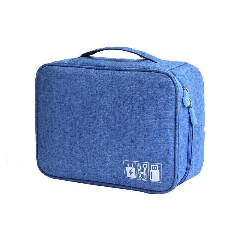Cable Organizer Bag Charger USB Electronic Accessories Storage Travel Case - Grey V528-TRAVELLINGBAG-GREY-5646541