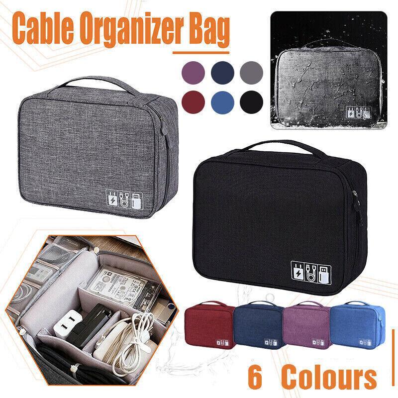 Cable Organizer Bag Charger USB Electronic Accessories Storage Travel Case - Navy V528-TRAVELLINGBAG-NAVYBLUE-691996