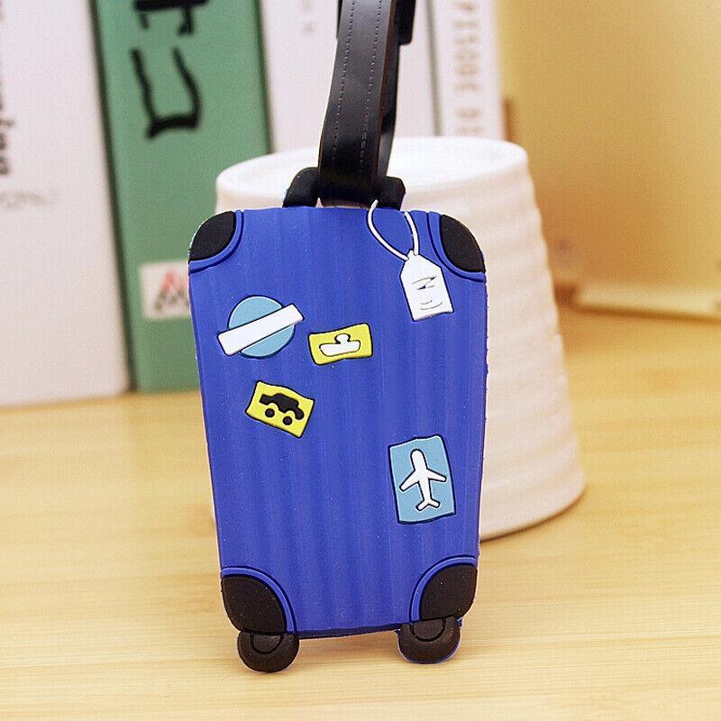 Travel Luggage Tags Set Of 2 Name Tag Address Id Labels For Suitcase Bag Baggage - Grey+Pink V528-TRAVELTAG-GREYPINK-191205