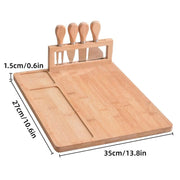 Bamboo Chopping Board Cheese Board Set with Knife Kitchen Charcuterie Serving V528-TRAY-199965