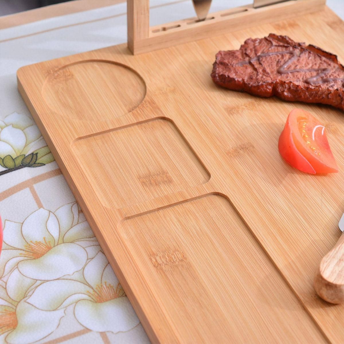 Bamboo Chopping Board Cheese Board Set with Knife Kitchen Charcuterie Serving V528-TRAY-199965