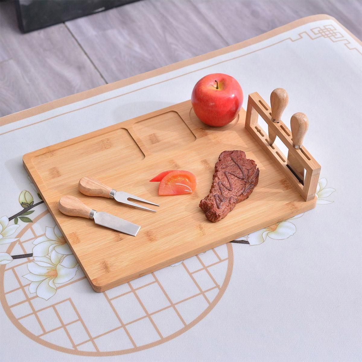 Bamboo Chopping Board Cheese Board Set with Knife Kitchen Charcuterie Serving V528-TRAY-199965