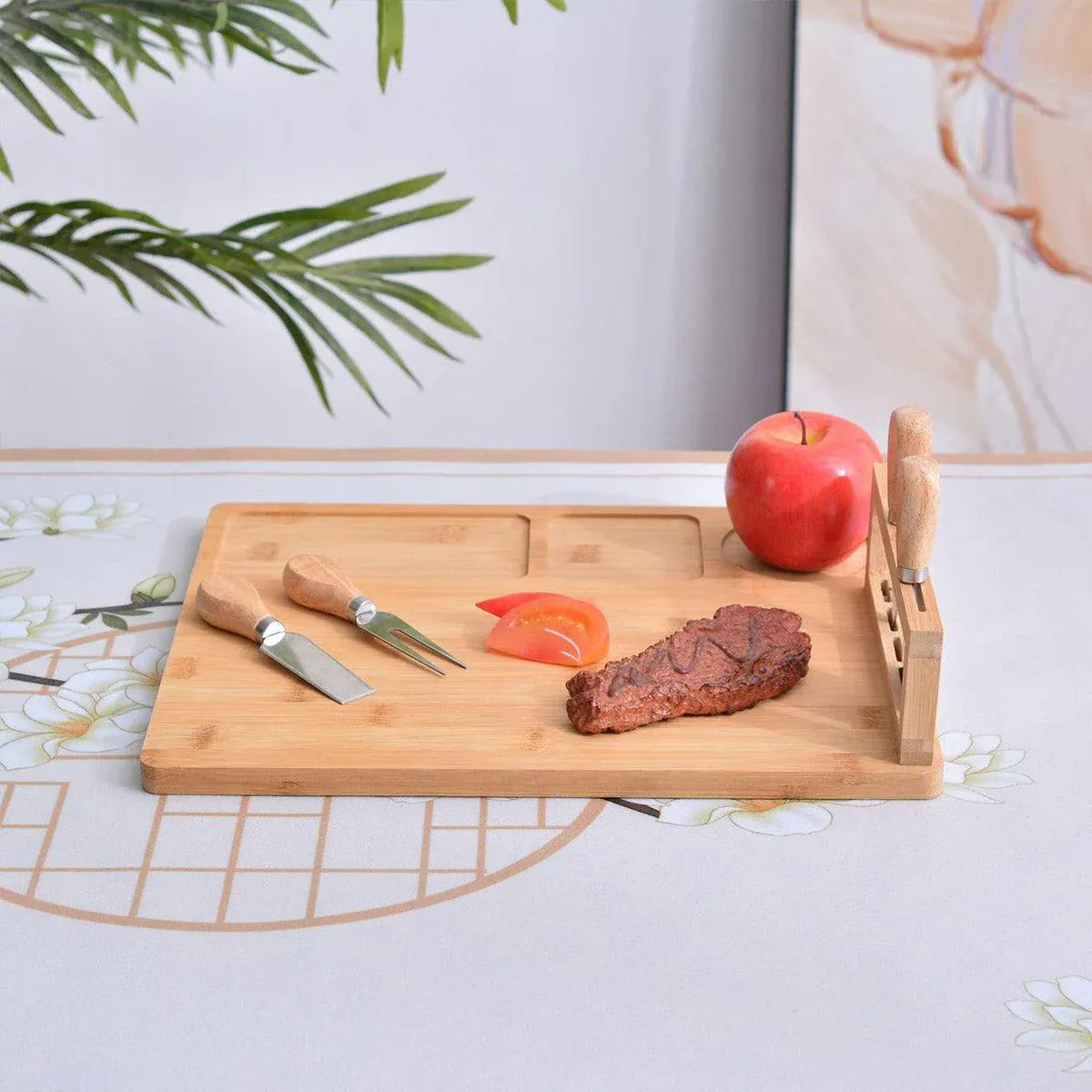 Bamboo Chopping Board Cheese Board Set with Knife Kitchen Charcuterie Serving V528-TRAY-199965