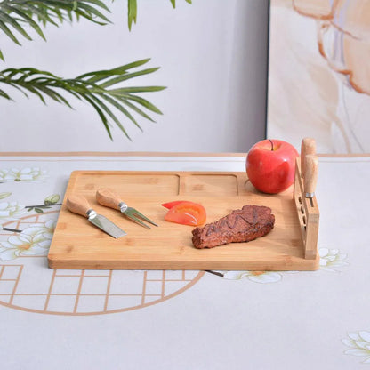 Bamboo Chopping Board Cheese Board Set with Knife Kitchen Charcuterie Serving V528-TRAY-199965