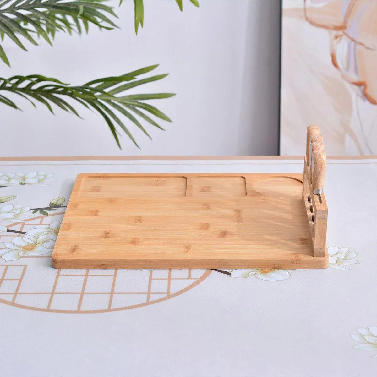 Bamboo Chopping Board Cheese Board Set with Knife Kitchen Charcuterie Serving V528-TRAY-199965